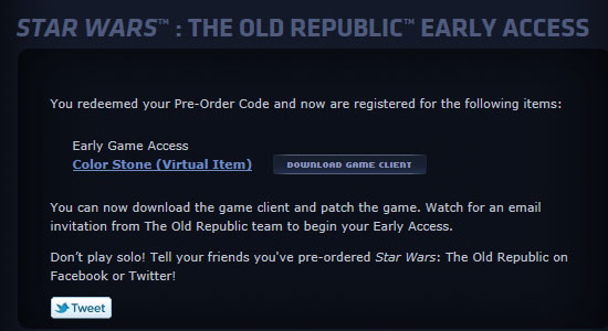 Star Wars: The Old Republic - Early Game Access Is Starting Two Days Early!