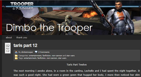 Fan Fiction Spotlight: Dimbo The Trooper Fan Fiction Spotlight: Dimbo The Trooper